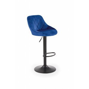 Barová židle H101, modrá, látka / kov