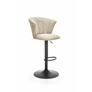 Barová židle H104, bílá, látka / kov