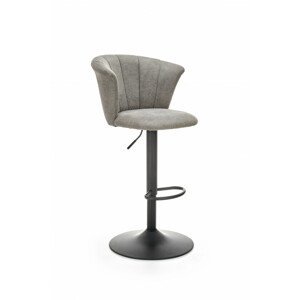 Barová židle H104, šedá, látka / kov