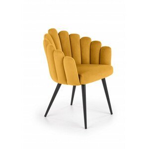 Čalouněná jídelní židle K410, žlutá