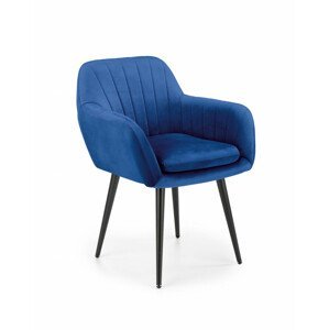 Čalouněná jídelní židle K429, tmavě modrá