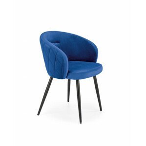 Čalouněná jídelní židle K430, tmavě modrá