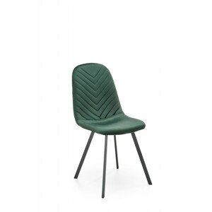 Čalouněná jídelní židle K462, tmavě zelená