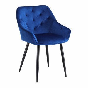 Čalouněná jídelní židle K487, tmavě modrá