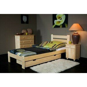 Dřevěná postel Eliza 90x200 + rošt ZDARMA (Barva dřeva: Ořech)