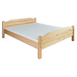 Dřevěná postel LK101, 200x200, borovice (Barva dřeva: Surová (bez moření))