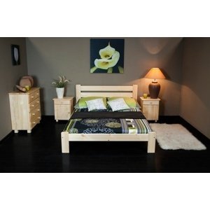 Dřevěná postel Eliza 160x200 + rošt ZDARMA (Barva dřeva: Borovice)