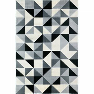 Kusový koberec Novara 18214 652 bíločerný (Varianta: 120 x 170 cm)
