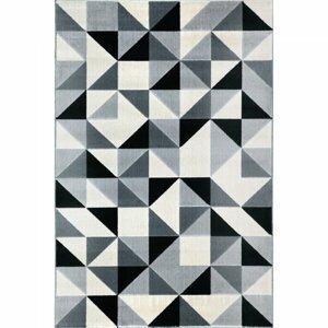 Kusový koberec Novara 18214 652 bíločerný (Varianta: 160 x 230 cm)