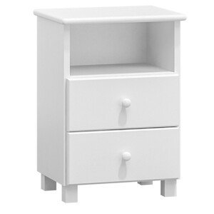 Noční stolek Tina S2 (Barva dřeva: Bílá)