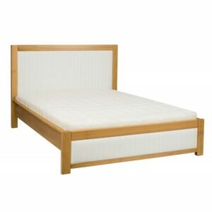 Čalouněná postel LK114/II, 120x200, buk (Barva dřeva: Přírodní (lakovaná))