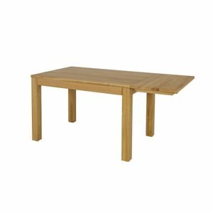 Jídelní rozkládací stůl ST302, 120x(75/77)x80, dub (Výška: 75, Délka: 80, Deska stolu: 2-5, Křídlo: 1 křídlo 45 cm, Barva dřeva: Surová (bez moření),