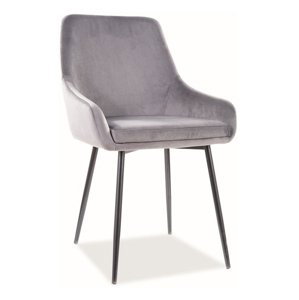Jídelní čalouněná židle ANNIE velvet šedá/černá