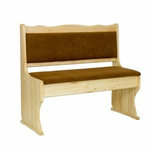 Čalouněná lavice NR106, 100x86x45, borovice (Potah: T21, Barva dřeva: Přírodní (lakovaná))