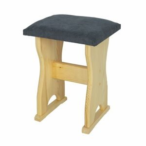 Čalouněná stolička NR115, v45, borovice (Potah: T21, Barva dřeva: Šedá)