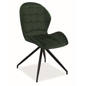 Jídelní čalouněná židle HULK II VELVET zelená/černá