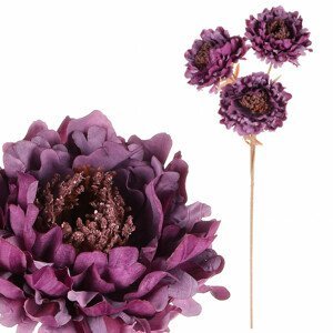 Chryzantéma, podzimní, barva: fialová. Květina umělá. KN6147-PUR, sada 6 ks