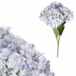 Hortenzie, barva: modrá. Květina umělá KN6149-BLUE, sada 4 ks