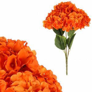 Hortenzie, barva: oranžová. Květina umělá KN6149-ORA