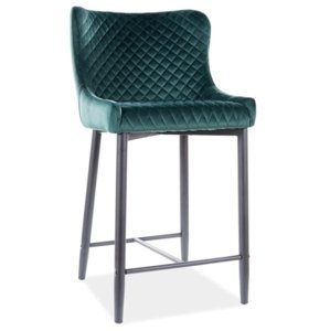 Barová židle TIAN B H-2 VELVET zelená/černá