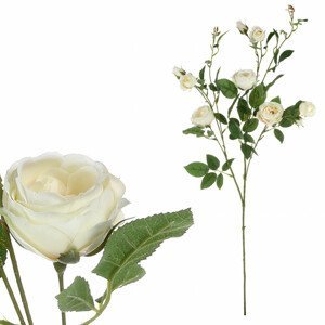 Růže s devíti květy, barva krémová, umělá květina KT7908 CRM, sada 3 ks