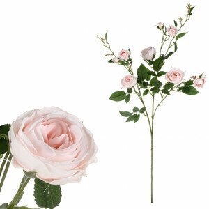 Růže s devíti květy, barva růžová, umělá květina KT7908 PINK, sada 3 ks