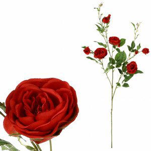 Růže s devíti květy, barva červená, umělá květina KT7908 RED