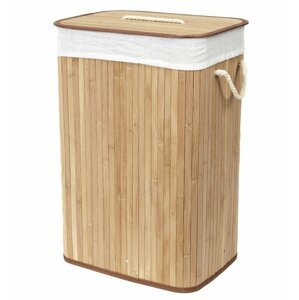 Koš na prádlo Compactor bambusový s víkem Bamboo - obdélníkový, přírodní, 40 x 30 x v60 cm