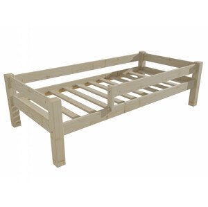 Dětská postel 8X8 01C se zábranou (Rozměr: 70 x 160 cm, Barva dřeva: surové dřevo)