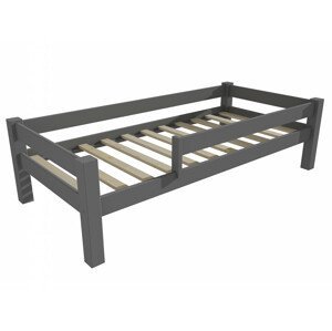 Dětská postel 8X8 01C se zábranou (Rozměr: 90 x 190 cm, Barva dřeva: barva šedá)