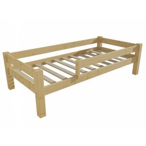 Dětská postel 8X8 01C se zábranou (Rozměr: 70 x 160 cm, Barva dřeva: bezbarvý lak)