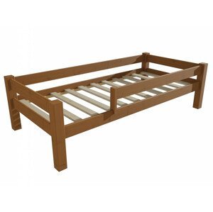 Dětská postel 8X8 01C se zábranou (Rozměr: 70 x 160 cm, Barva dřeva: moření dub)