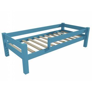 Dětská postel 8X8 01C se zábranou (Rozměr: 90 x 200 cm, Barva dřeva: barva modrá)