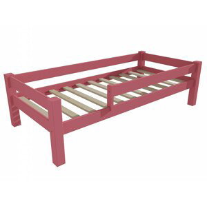 Dětská postel 8X8 01C se zábranou (Rozměr: 70 x 160 cm, Barva dřeva: barva růžová)