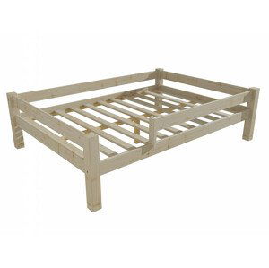 Dětská postel 8X8 01D se zábranou (Rozměr: 160 x 200 cm, Barva dřeva: surové dřevo)