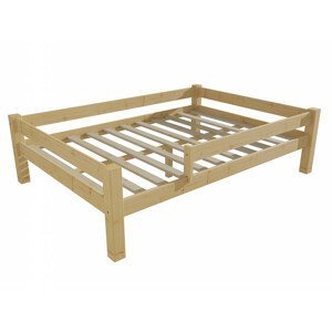 Dětská postel 8X8 01D se zábranou (Rozměr: 120 x 200 cm, Barva dřeva: bezbarvý lak)