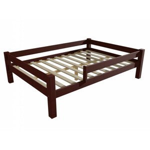 Dětská postel 8X8 01D se zábranou (Rozměr: 120 x 200 cm, Barva dřeva: moření ořech)
