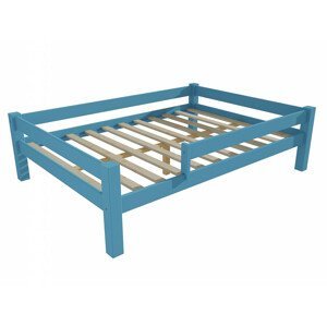 Dětská postel 8X8 01D se zábranou (Rozměr: 120 x 200 cm, Barva dřeva: barva modrá)