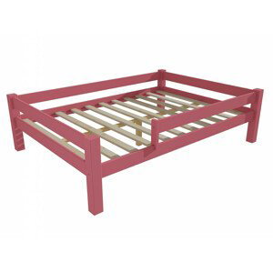 Dětská postel 8X8 01D se zábranou (Rozměr: 120 x 200 cm, Barva dřeva: barva růžová)