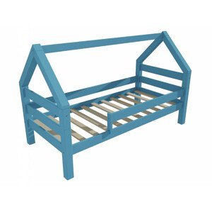Dětská postel domeček 8X8 09B (Rozměr: 90 x 160 cm, Barva dřeva: barva modrá)