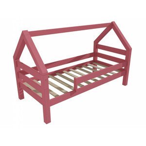 Dětská postel domeček 8X8 09B (Rozměr: 90 x 160 cm, Barva dřeva: barva růžová)