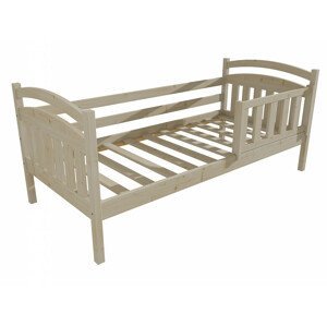 Dětská postel DP 001 se zábranou (Rozměr: 70 x 160 cm, Barva dřeva: surové dřevo)