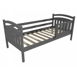 Dětská postel DP 001 se zábranou (Rozměr: 70 x 160 cm, Barva dřeva: barva šedá)