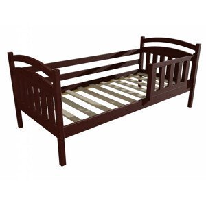Dětská postel DP 001 se zábranou (Rozměr: 90 x 200 cm, Barva dřeva: moření ořech)
