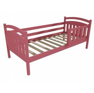 Dětská postel DP 001 se zábranou (Rozměr: 80 x 170 cm, Barva dřeva: barva růžová)