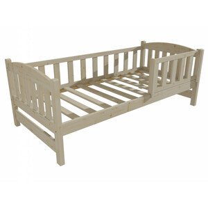 Dětská postel DP 002 se zábranou (Rozměr: 70 x 160 cm, Barva dřeva: surové dřevo)