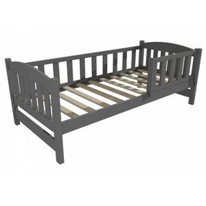Dětská postel DP 002 se zábranou (Rozměr: 70 x 160 cm, Barva dřeva: barva šedá)