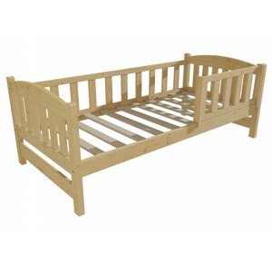 Dětská postel DP 002 se zábranou (Rozměr: 70 x 160 cm, Barva dřeva: bezbarvý lak)