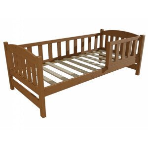 Dětská postel DP 002 se zábranou (Rozměr: 70 x 160 cm, Barva dřeva: moření dub)
