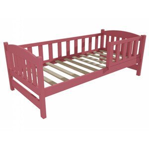 Dětská postel DP 002 se zábranou (Rozměr: 70 x 160 cm, Barva dřeva: barva růžová)